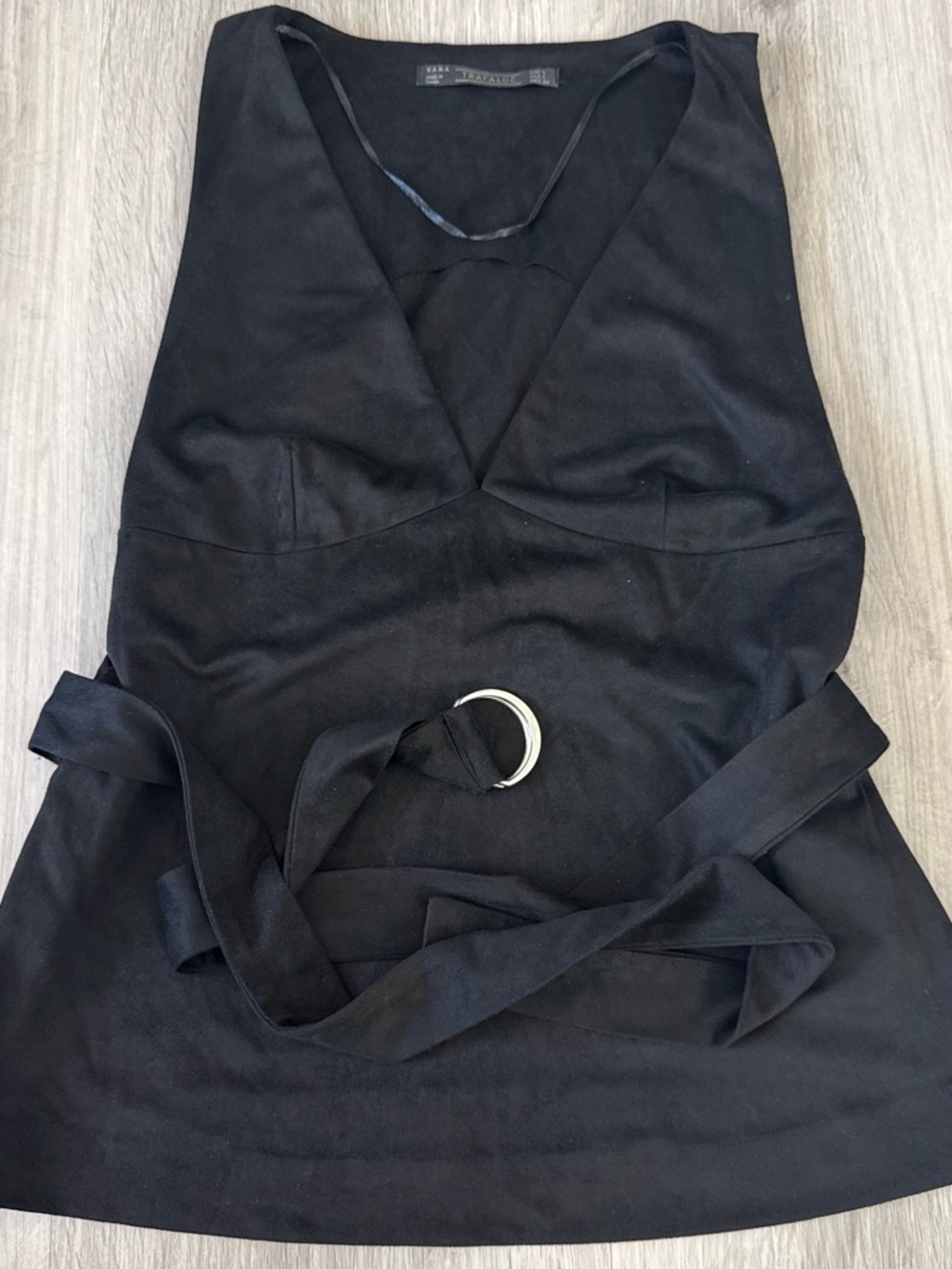 Zara Trafaluc Black V-Neck Shirt
